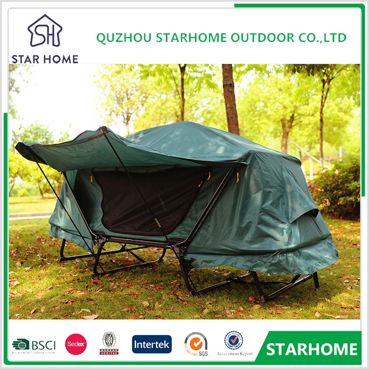 quzhou supplier 1-2 person green cot ground 4 season foldable waterproof large tent