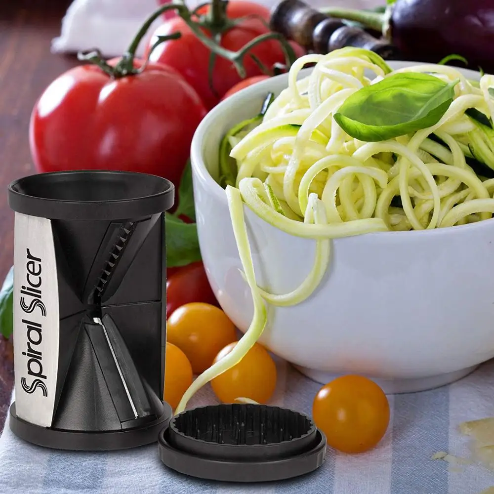 
Spiral Slicer Vegetable Zoodle Spiralizer - Veggie Noodle Maker Pasta Cutter - With Kitchen Peeler Bundle 