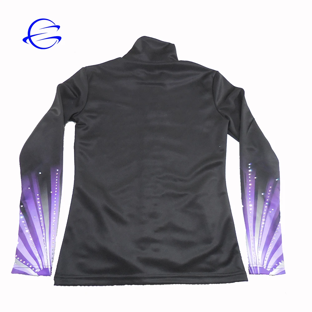China Supplier Custom Sublimation Rhinestone Gym Wear Women Gymnastics Practice Uniforms Long Sleeve Gymnastic Leotards