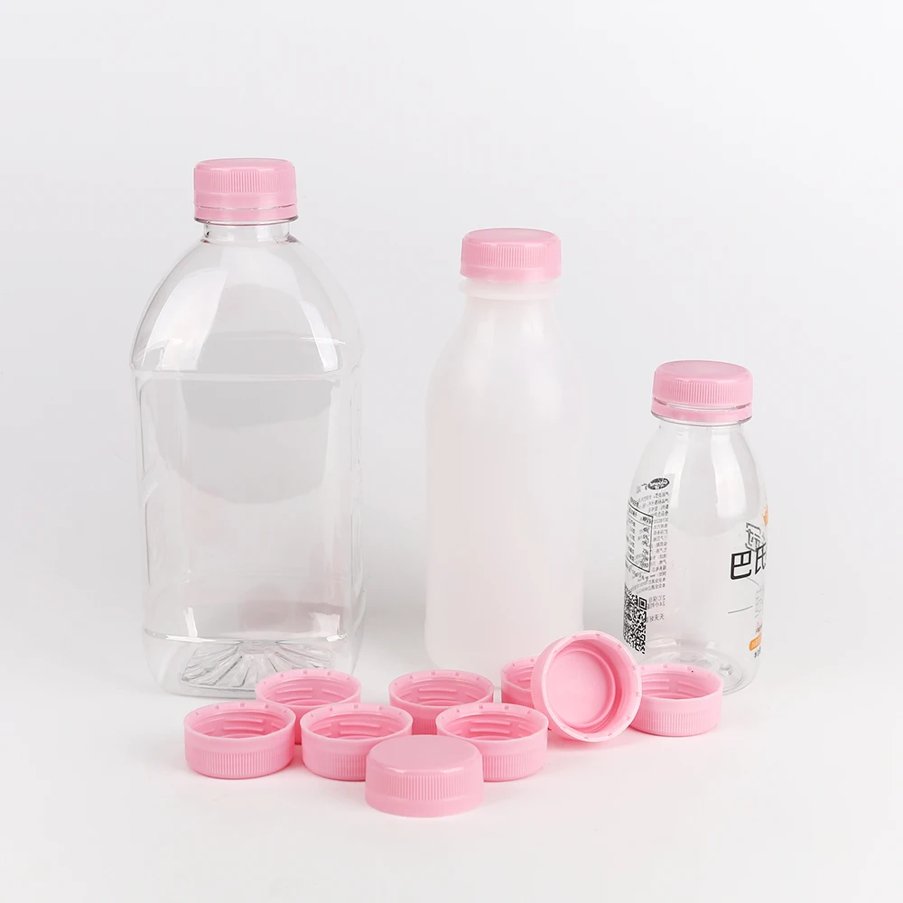 Cheap pe color non-spill 38mm snap on qingdao tamper evident pink plastic bottle preform caps for 5 gallon water bottles