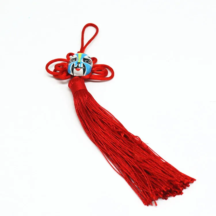 Fashion Wholesale Colorful Polyester Chinese Festive Vertical Tassel Knot Waist Decoration Living Room Bonsai for Four Seasons