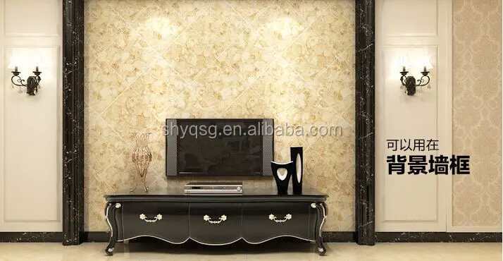 Fireproof Stone Plastic Composite Marble Effect TV Background Wall Frame Mouldings