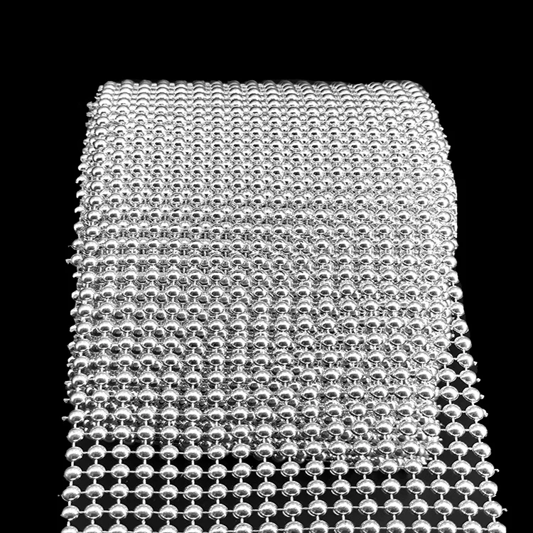 Stylish 18 row  Pearl mesh  silver rhinestone elastic ribbon wrap  for drop earrings decoration