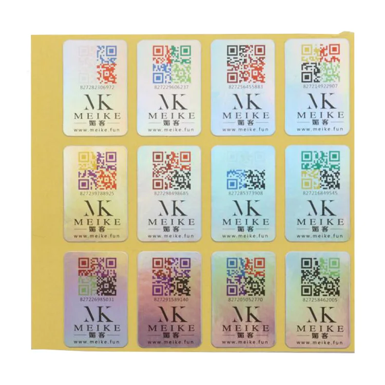 Manufacture Custom Water Resistant Hologram QR Code Serial Number Barcode Security Silver PET Label