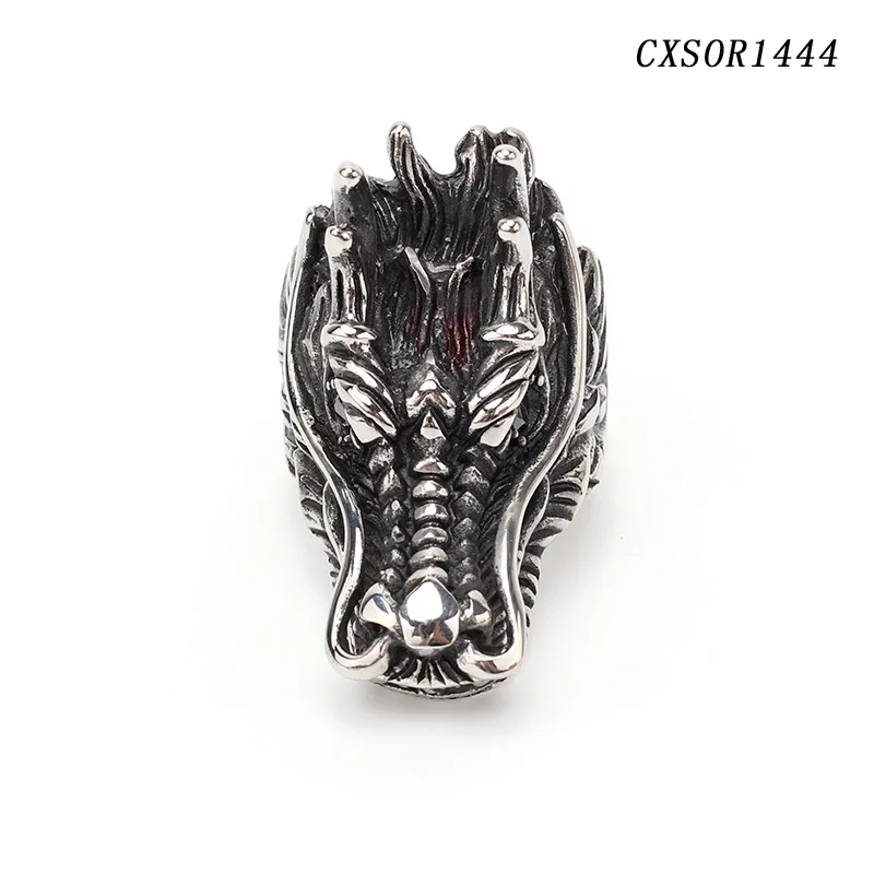 Red Eyes Stainless Steel Dragon Ring