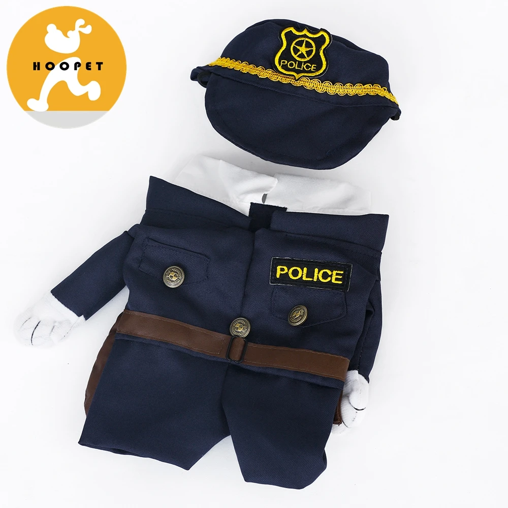 Funny Pet Hooded Policeman Costume for Small Dogs & Cats Party Cosplay