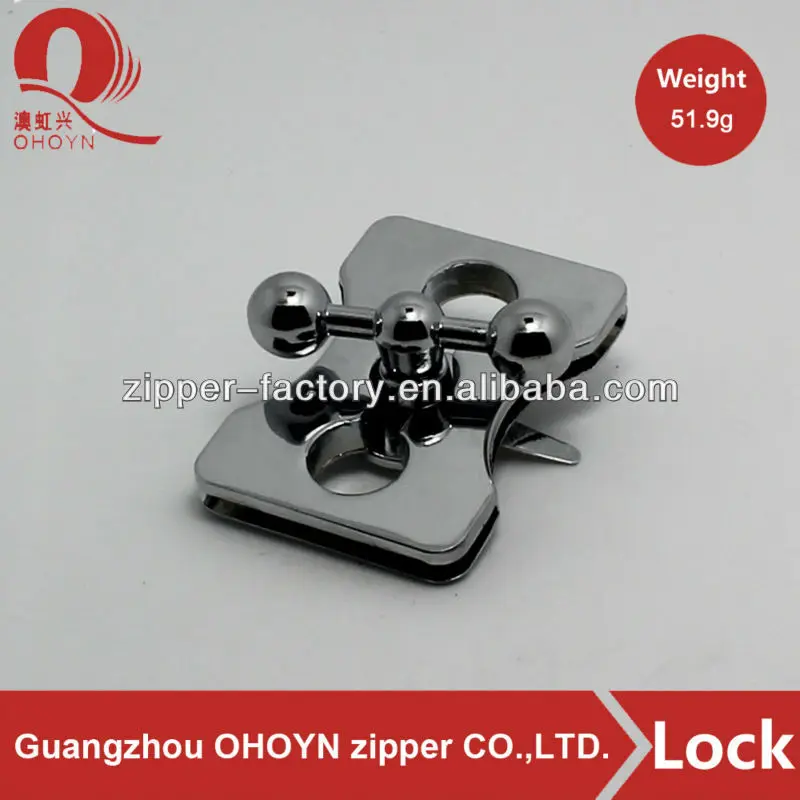 Fashion handbag lock hardware gun color handbag parts delivery on time