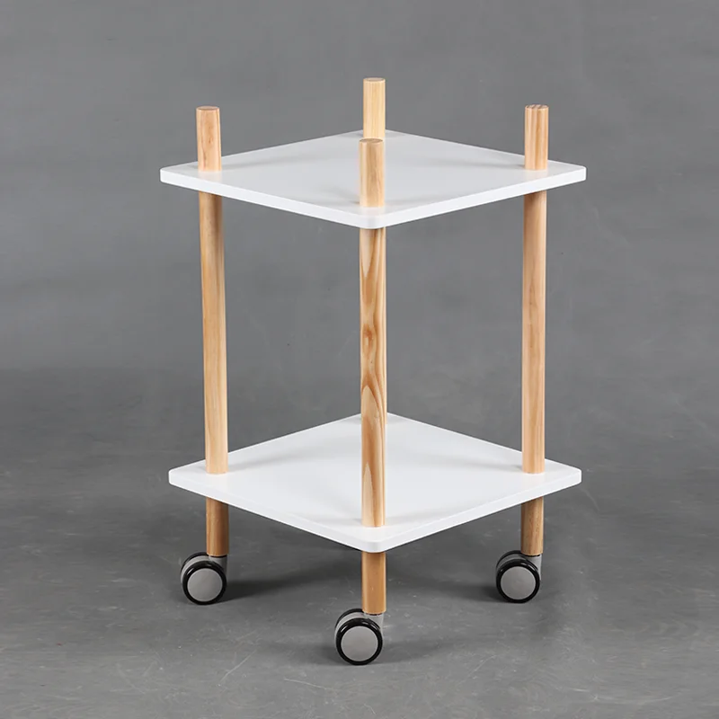 
Promotional 2 tiers modern simple design fancy wooden trolley for salon 
