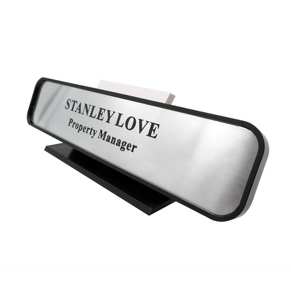 ABS plastic L shape aluminum custom nameplate sign holder frame