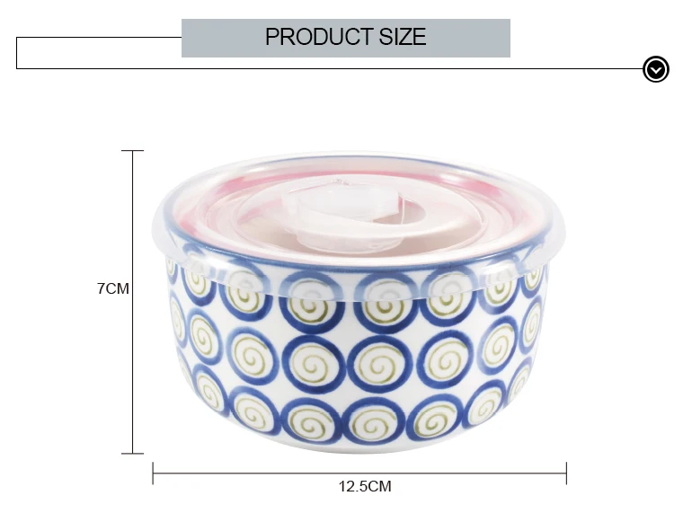 Reusable Ceramic Fresh Preservation Fruit Bowls Stoneware Food Bowl With Lid Or Plastic Cover