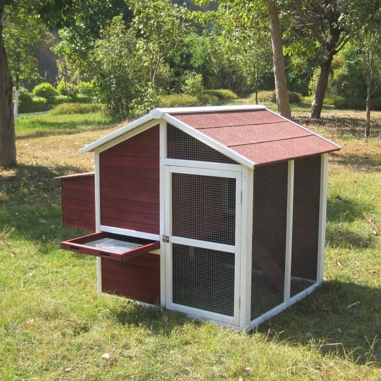 Easy clean waterproof wooden chicken coop with nesting box