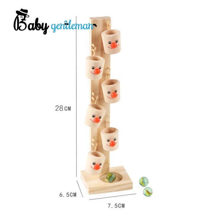 New popular interactive ball games wooden toys clown marble table for kids Z01343A