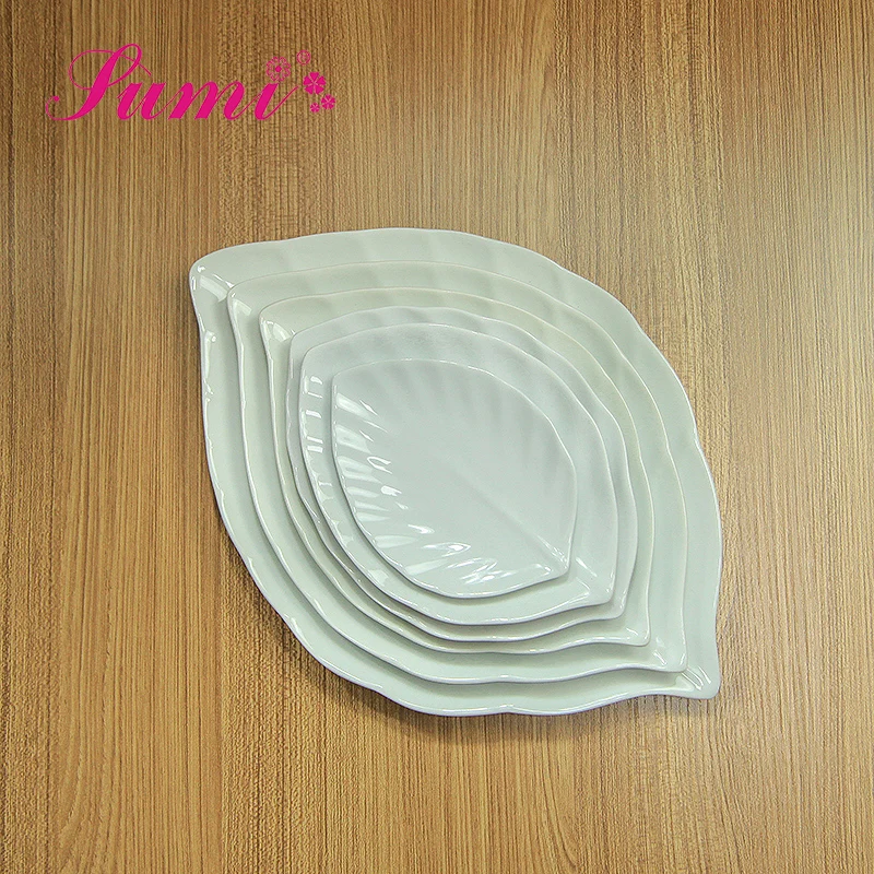 New design leaf shaped plate quality ceramic creative tableware