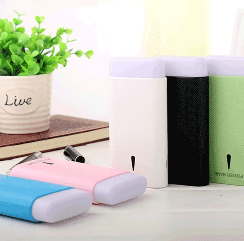 18650 батареи 3 порта USB LED Мощность лампы банки