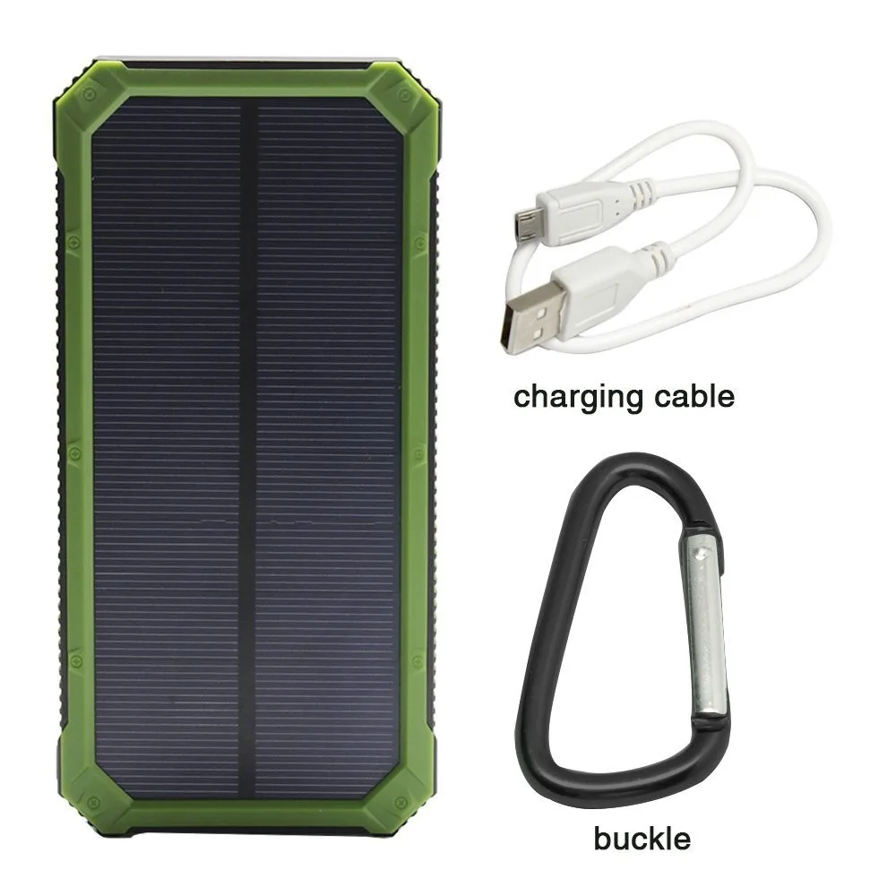 PowerGreen Chinese Suppliers OEM / ODM Solar Powerbank With 2 USB Ports Power Bank 15000 mah solar charger