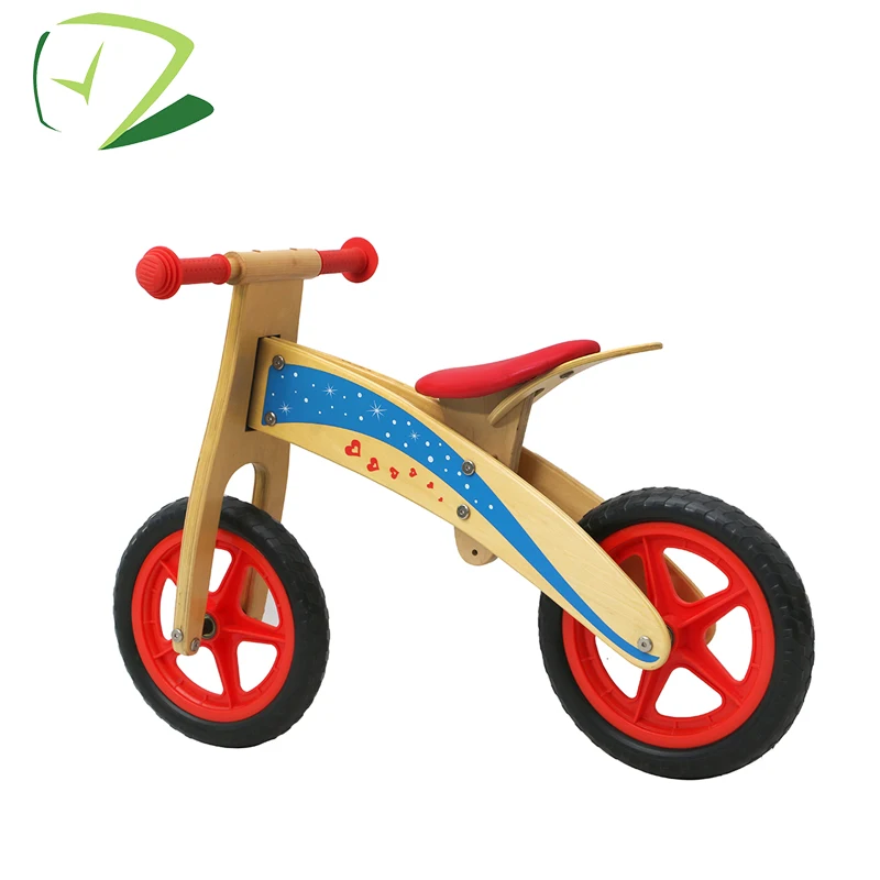 Cheap kids walking push bicycle balance no pedal wooden bike for training