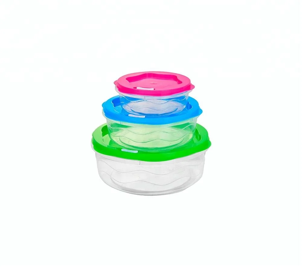 pp wholesale household 4.1L large size plastic collapsible airtight waterproof food storage container with colorful lids
