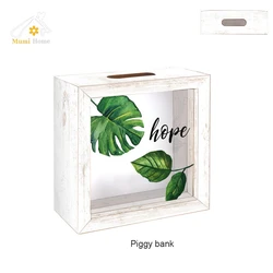 MUMI high quality cute wooden frame wedding deep shadow money box
