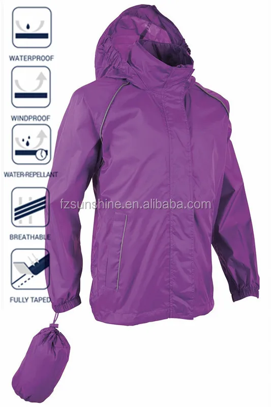 Mens Shiny Nylon Reflective Windbreaker Jacket with bag