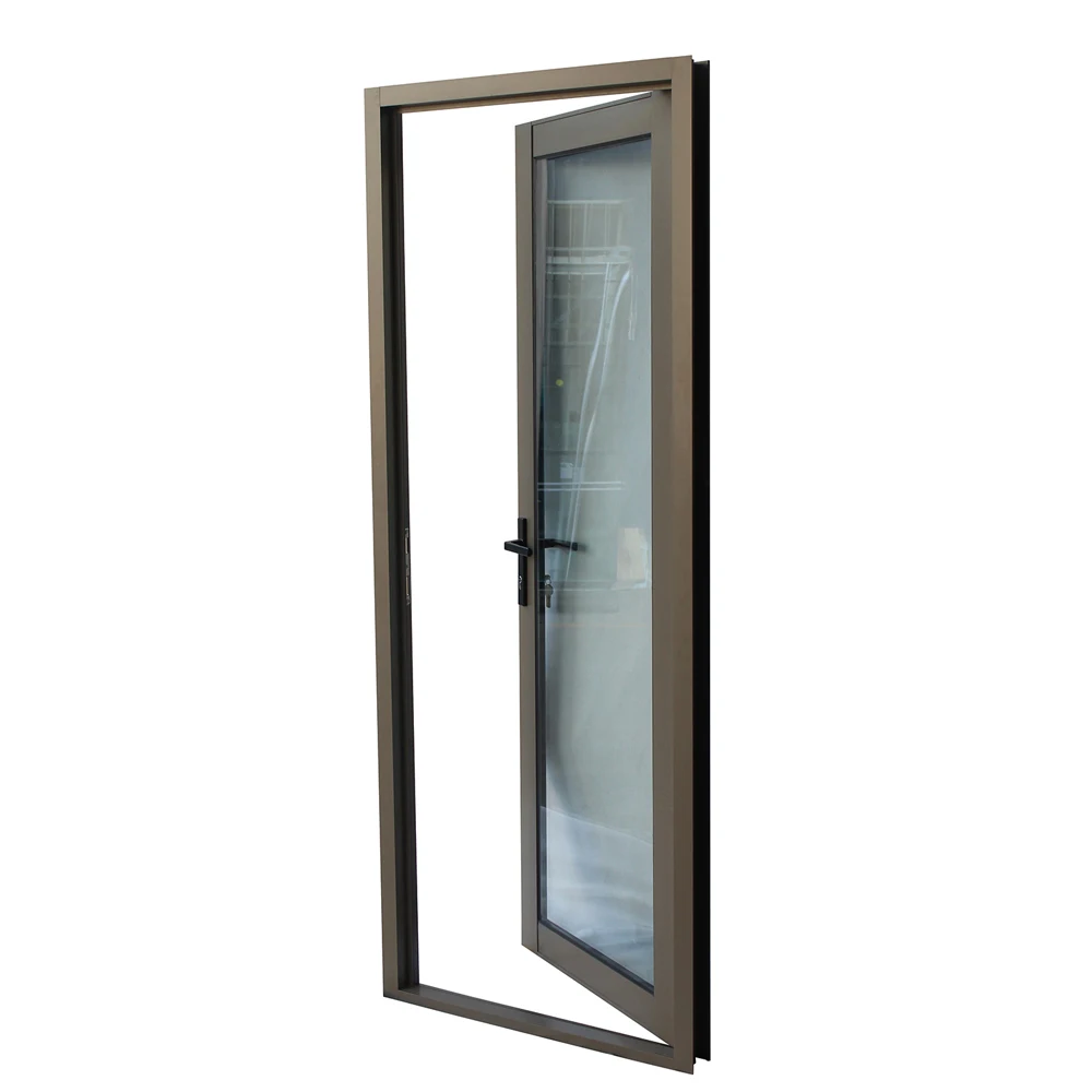 
Thermal break aluminum double glass exterior hinge doors designs 