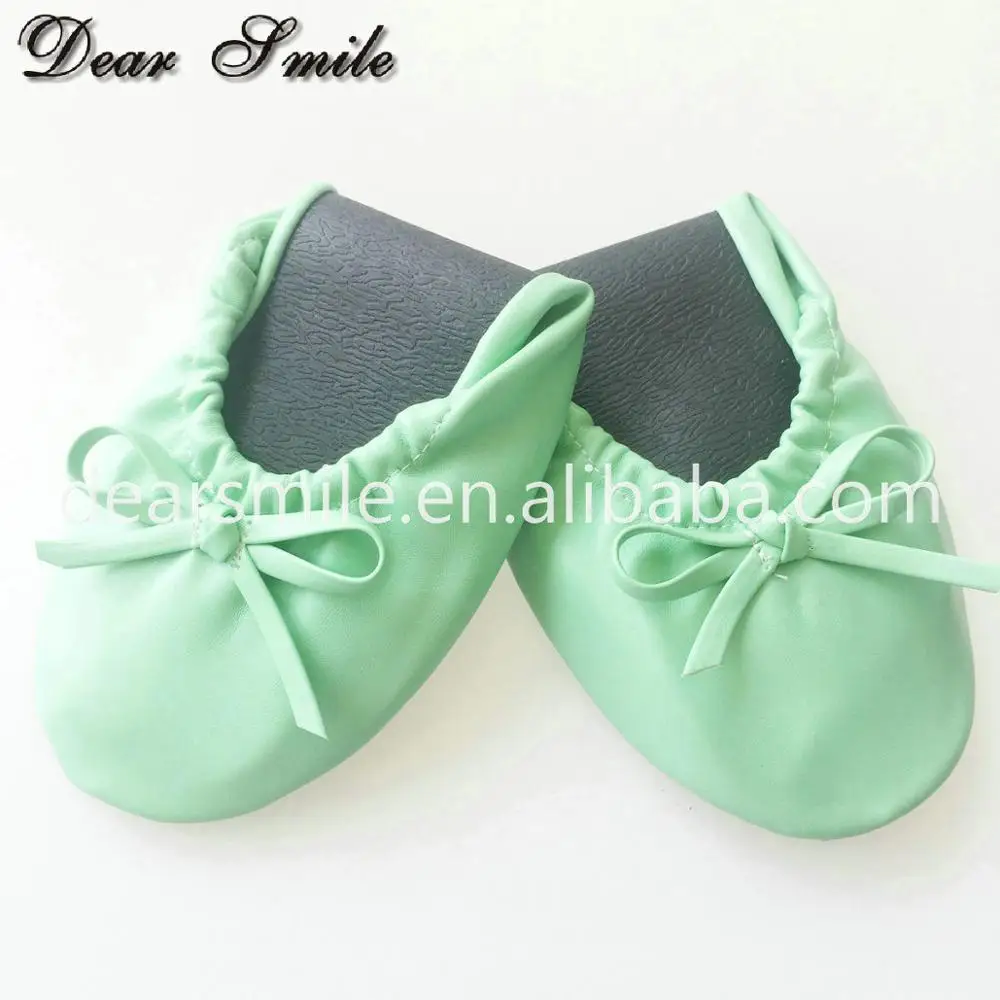 Big discount shoes ladies foldable travel slipper folding ballerina flat with large pocket