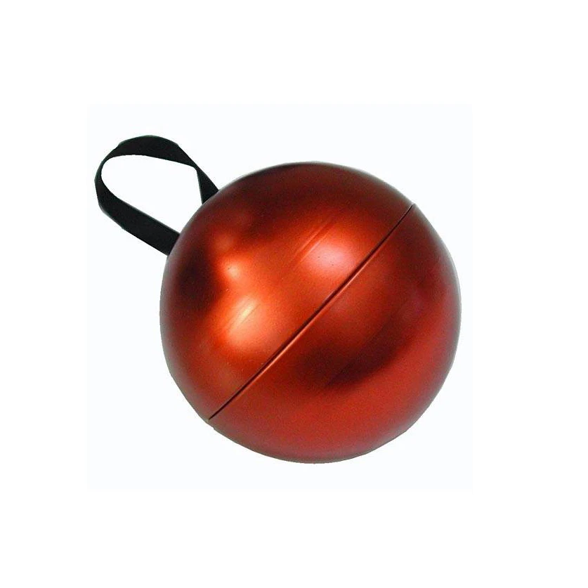 custom printed openable Xmas tin ball