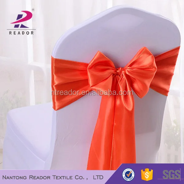 wholesale factory wedding tie back chair cover satin chair sashes for banquet