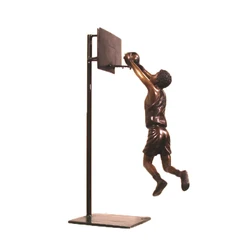 New design Customized playing ball bronze life size children sculpture for garden