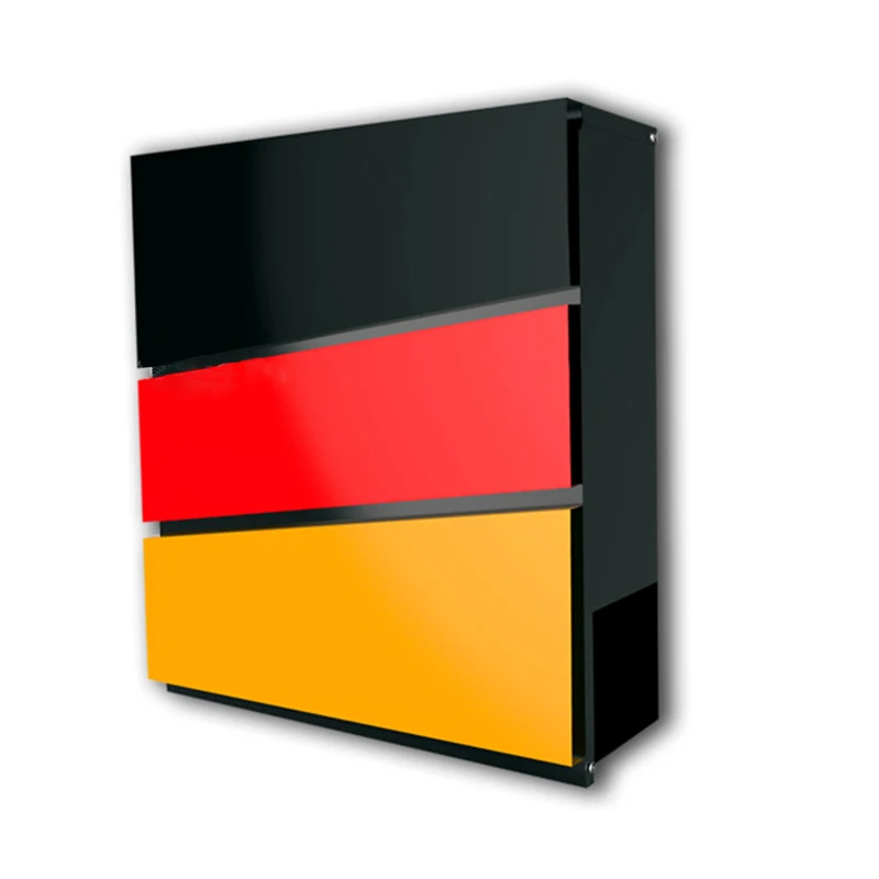 
Modern Rust Proof Powder Coated Galvanized Steel Black Vertical Lockable Mailbox 