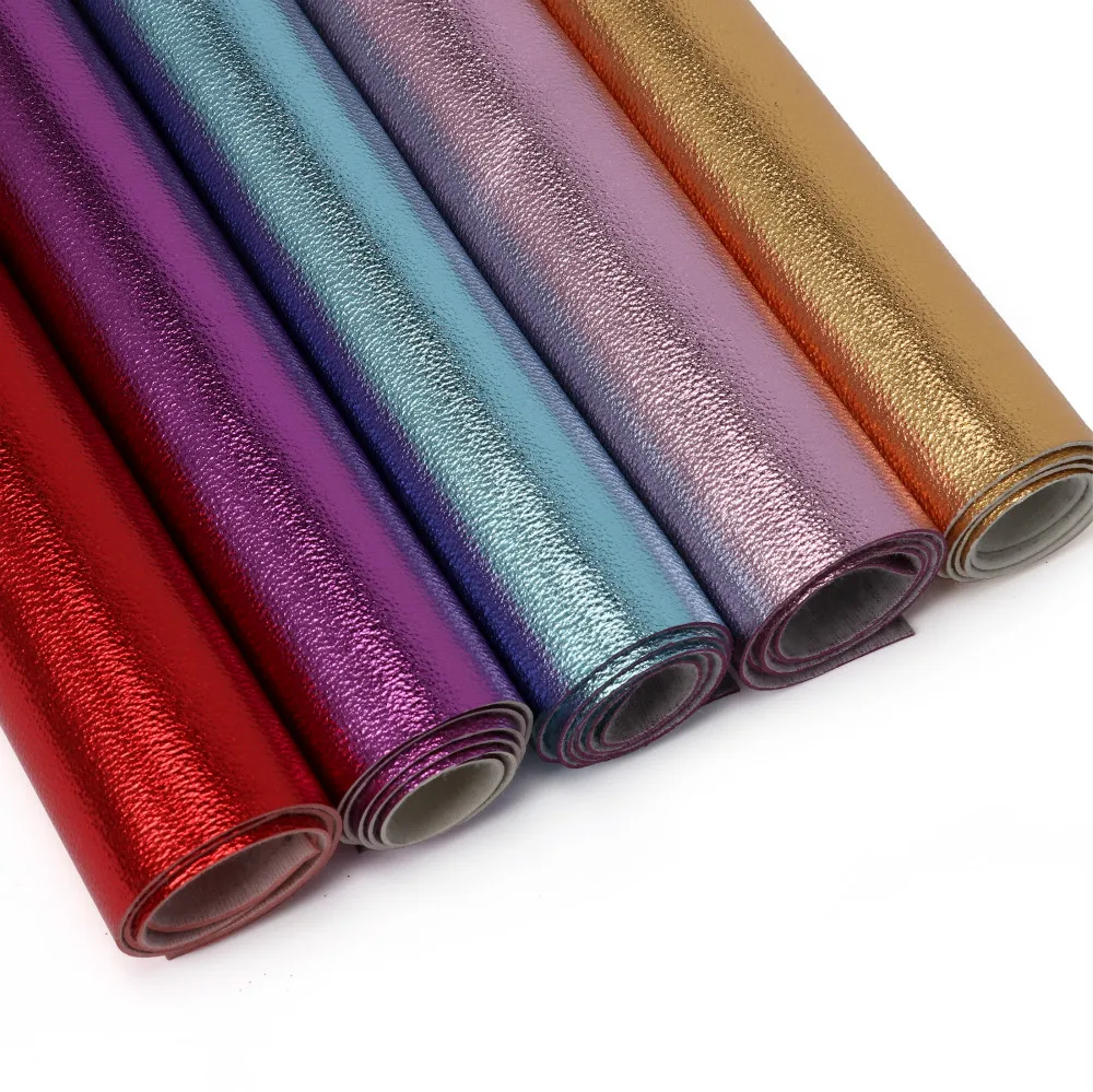 nonwoven backing good handing felling litchi grain metal pu synthetic leather for making bags