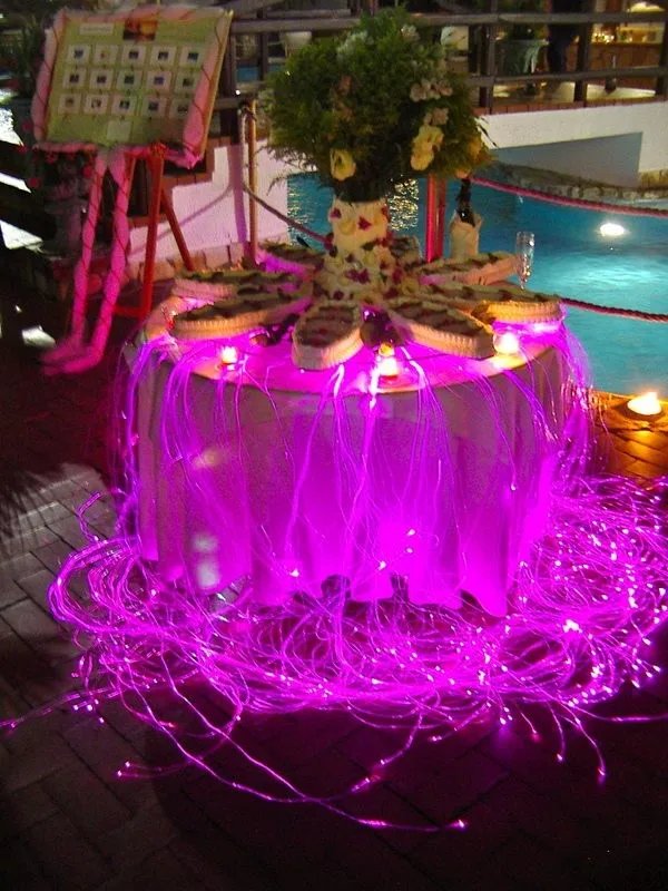 LED fiber optic wedding table decoration