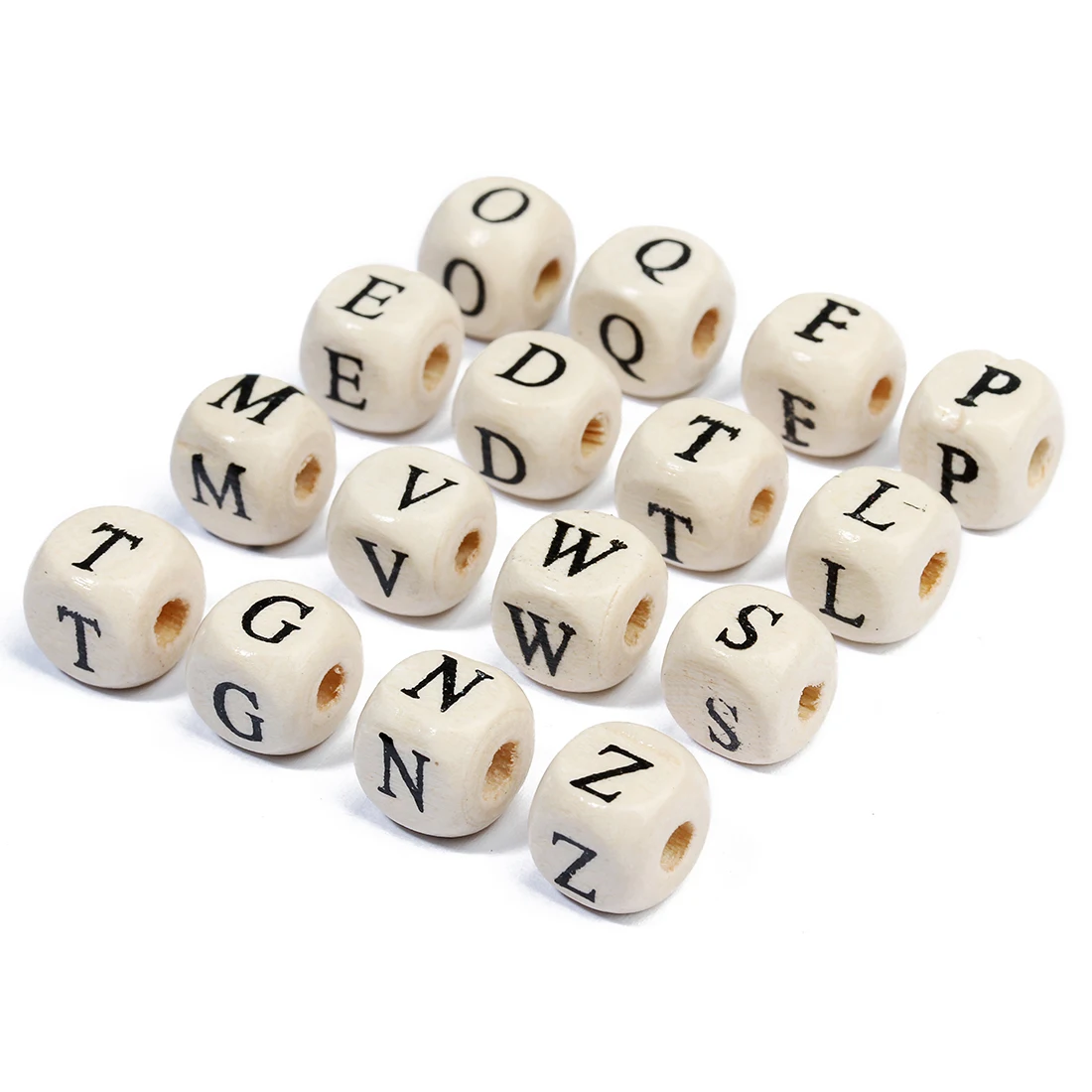 100 шт., деревянные бусины в форме букв для изготовления ювелирных изделий