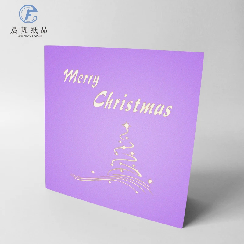 Handmade customized 3D Pop up Merry Christmas Tree Gift Card Greeting Cards