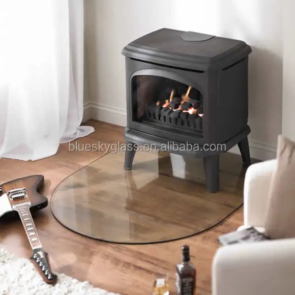 6mm 8mm 10mm 12mm tempered glass hearth plate for wood burning stoves