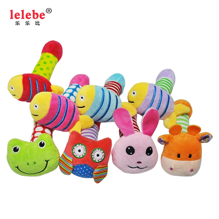 lelebe 2019   pet toy plush  baby rattle  children fish organic  empty   soft toy  wholesale with toys for new born babys