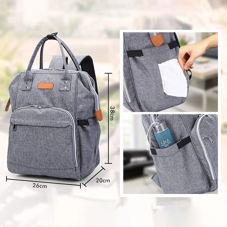 With Stroller Straps Diaper Bag Organizer  Changing Pad, Insulated Cooler Pocket for Bottle Storage Baby Backpack