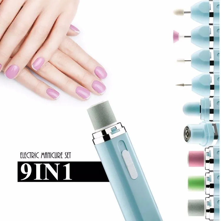 9 in 1 two speed electric manicure foot callus remover battery callus remover