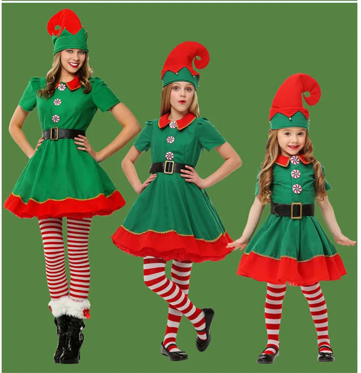 Hot Sale Fashion Parent-Child Christmas Costumes Christmas Dance Costumes