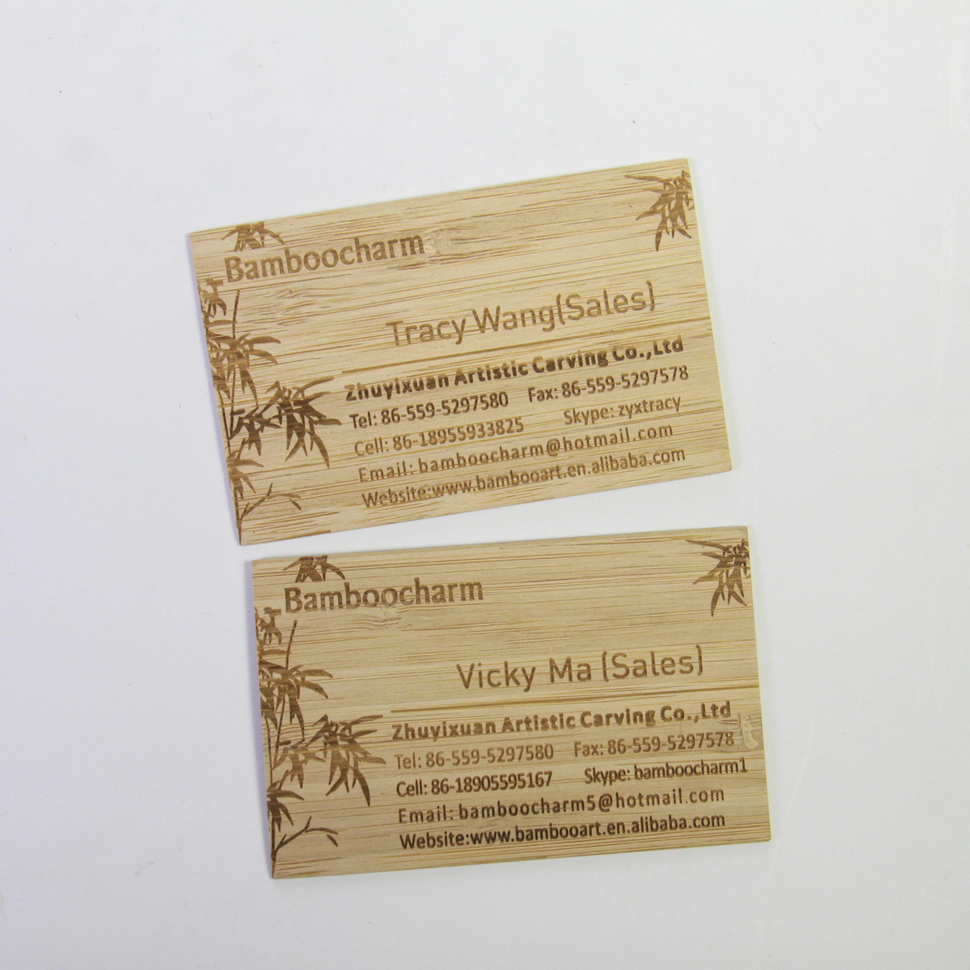 Thank you card Bamboo Wood cheap handmade laser engraved card