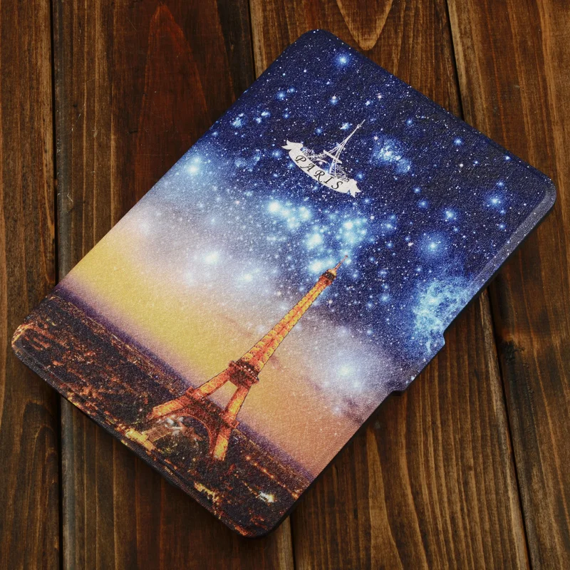 Rich color Paris Tower Painting PU+PC Case For Kindle Paperwhite