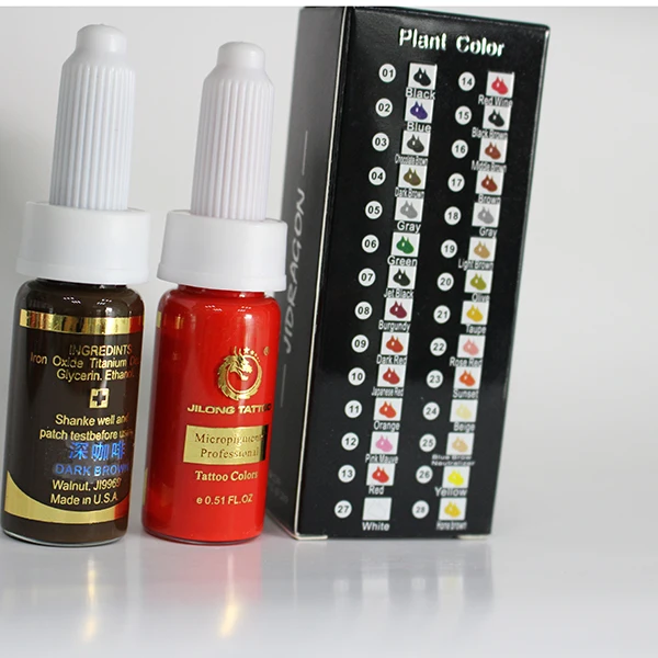 JiDragon 15ml Micro glass bottle Permanent Makeup pigment