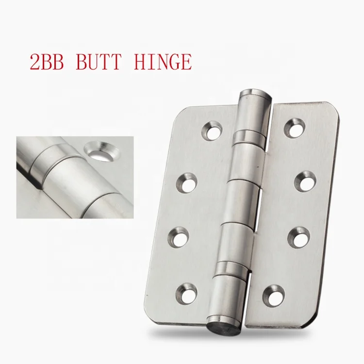4 Inch Round Corner 2 Ball Bearings Stainless Steel Door Hinges