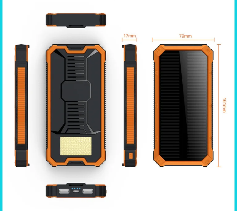 
Shenzhen new products portable charger Solar power bank 10000mah 
