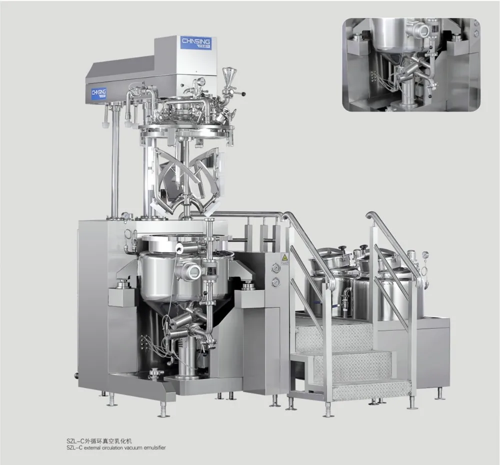 Vacuum Homogenizing Mixer Paint Making Machine With Hydraulic Lifting