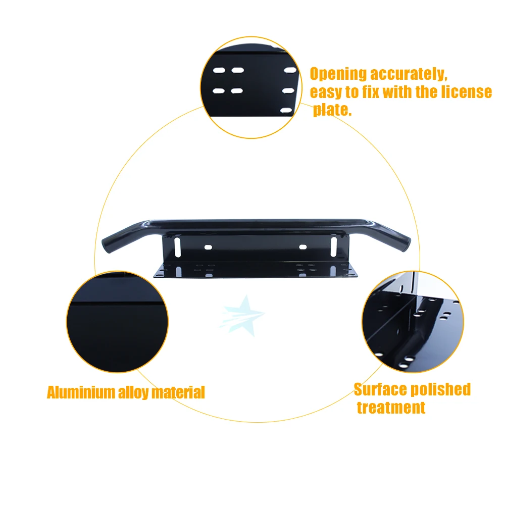 Aluminum Front License Bracket, Front Bumper License Plate Mount Bracket Holder for Off-Road LED Driving Light Bar