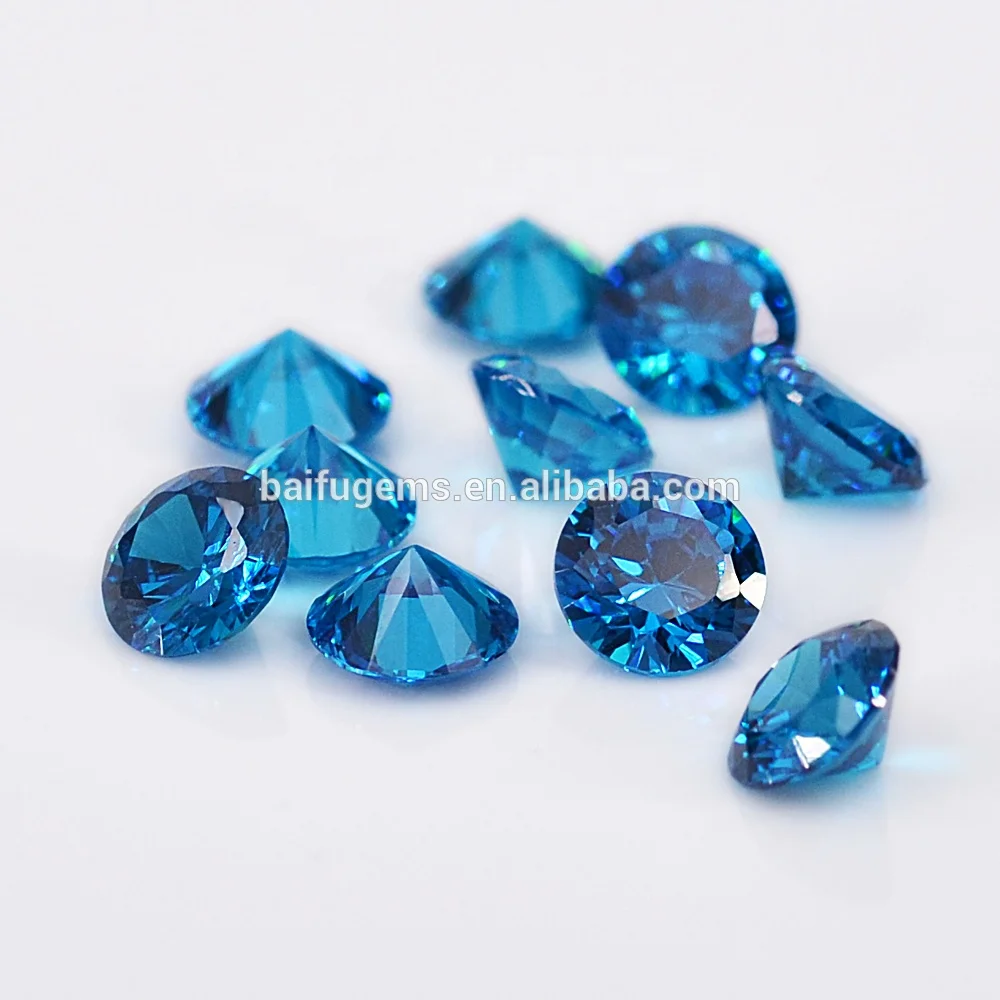 Top quality manufacturer price Hearts and Arrows synthetic diamond dark quamarine cut cubic zirconia for jewelry