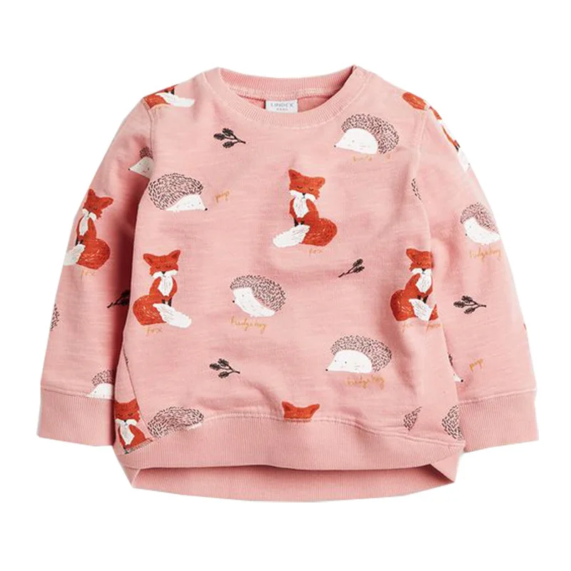 
Cartoon design pattern coton girls kids hoodies wholesale sweatshirt for children 