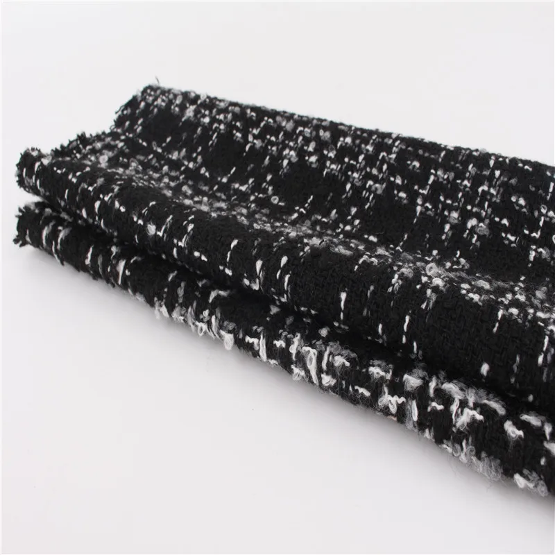 
Direct Manufacturer Black wool tweed fabric double faced tweed wool fabric 