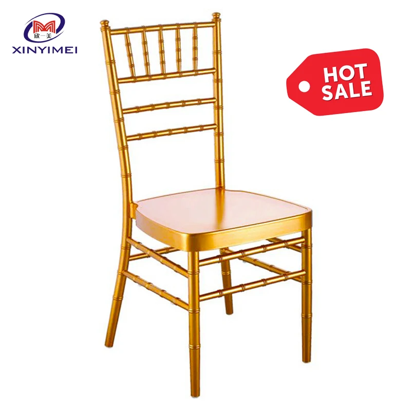Factory wholesale discount metal uesd gold chiavari chair for wedding