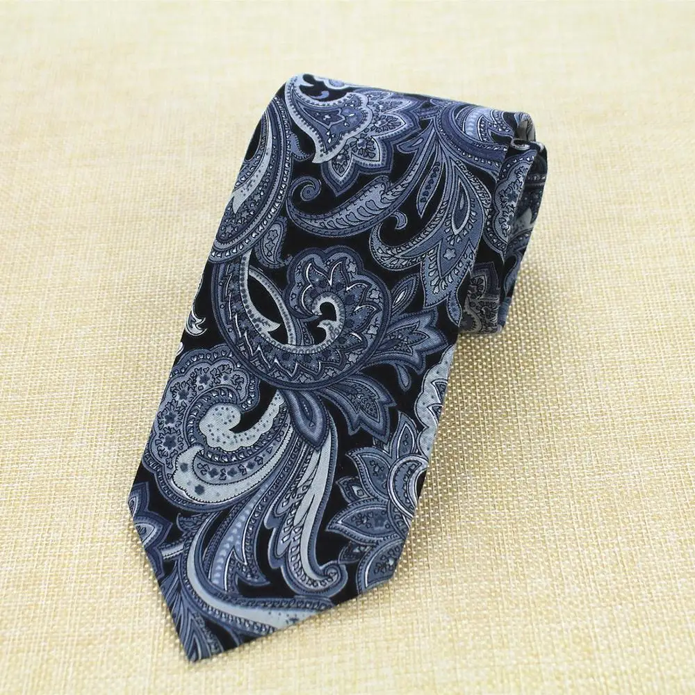 Хлопковый Галстук Пейсли Мужской галстук с цветочным принтом для свадебной вечеринки